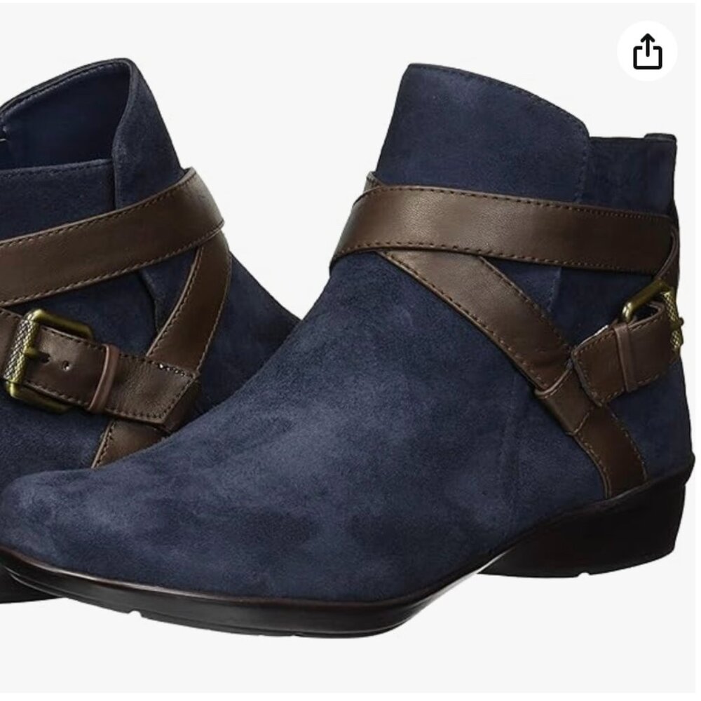 Naturalizer Women's Cassandra Boot Size 5.5 M Blue Leather Upper